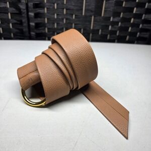B-Low The Belt Women Tan Pebbled Vegan Leather O-Ring Buckle Belt One Size